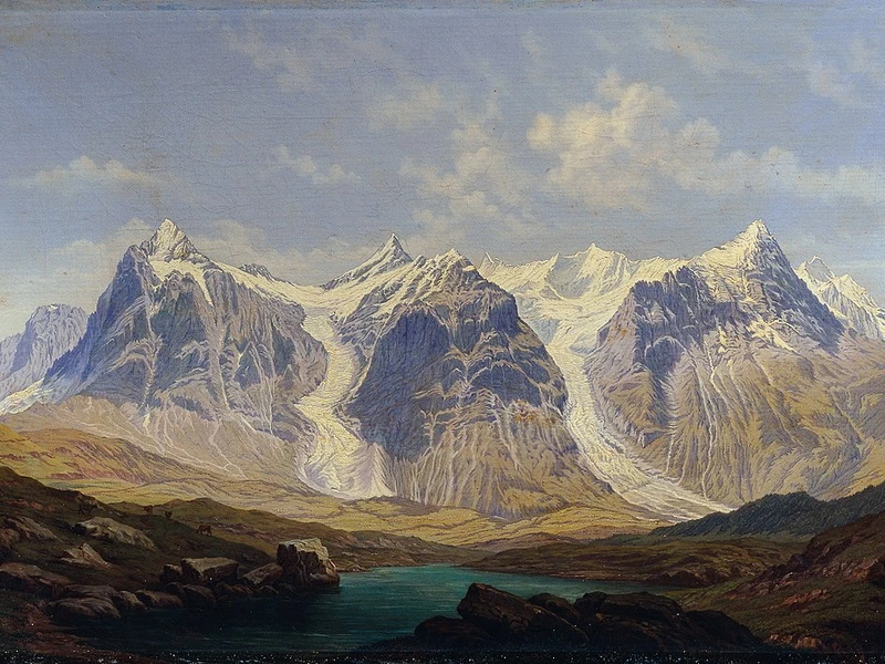 1786-Johann Michael Sattler - Wetterhorn, Mettenberg ed Eiger con i due ghiacciai di Grindelwald in mezzo - Galleria austriaca Belvedere